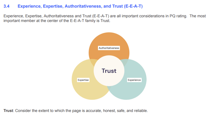 experience, expertise, and trust EEAT